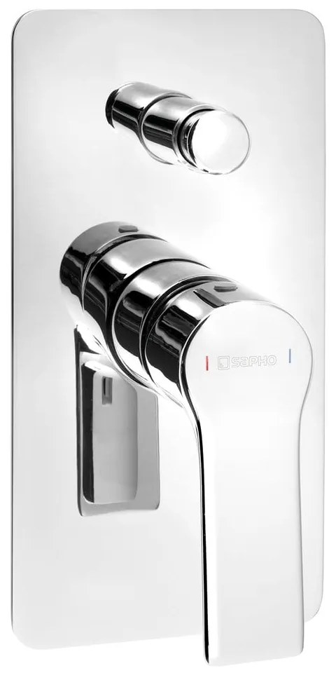 Вградена душ батерия в лъскаво-сребрист цвят (2 изхода) Pax – Sapho