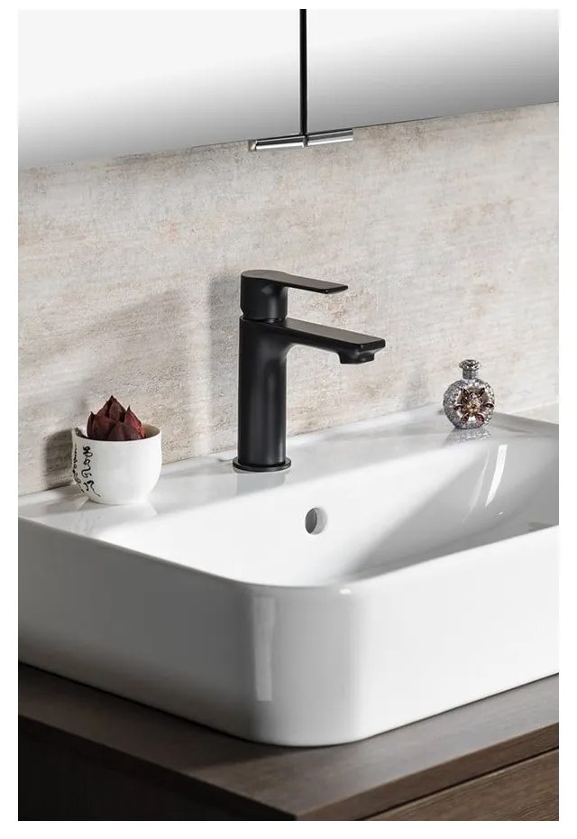 Матово-черна стояща батерия за мивка Pax – Sapho