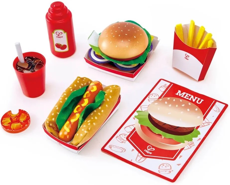 Hape - Дървен комплект Бързо хранене