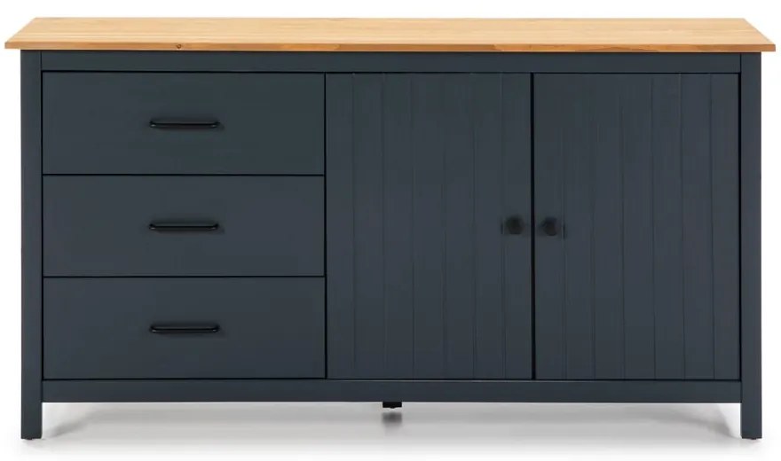 Тъмносин нисък скрин от масивен бор 150x80 cm Miranda – Marckeric