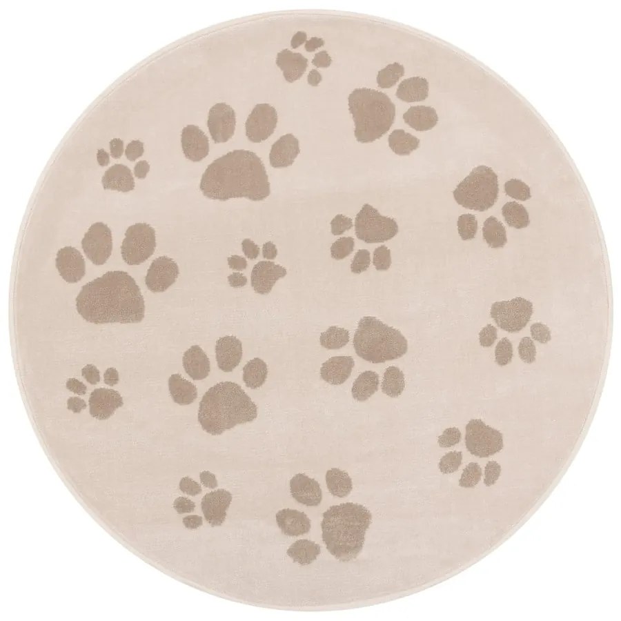 Бежов детски килим ø133 cm Paws Light Beige – FD
