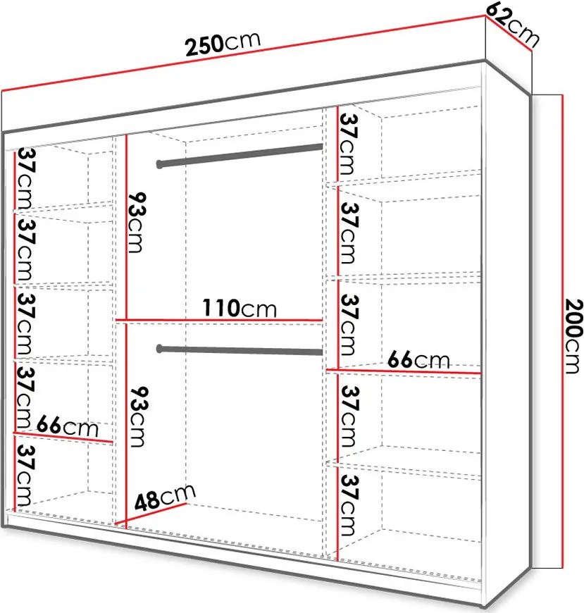 Плъзгащ се гардероб Riflo with mirror