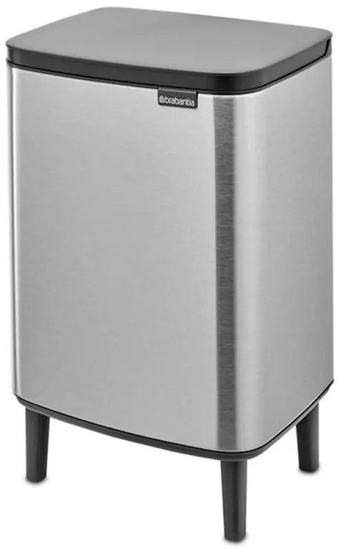 Кош за боклук Brabantia Bo Small Hi 1006650, 12 л, Плавно и безшумно отваряне, Устойчив на пръстови отпечатъци, Инокс