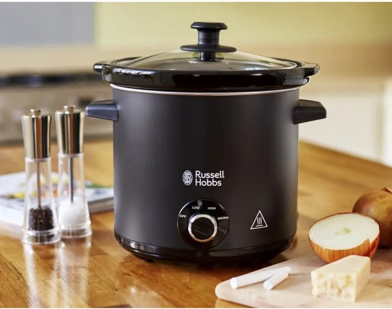 Втора ръка: Уред за бавно готвене Slow cooker Russell Hobbs 24180-56 Chalkboard, 3.5 литра, Керамичен съд, 3 програми, Черен