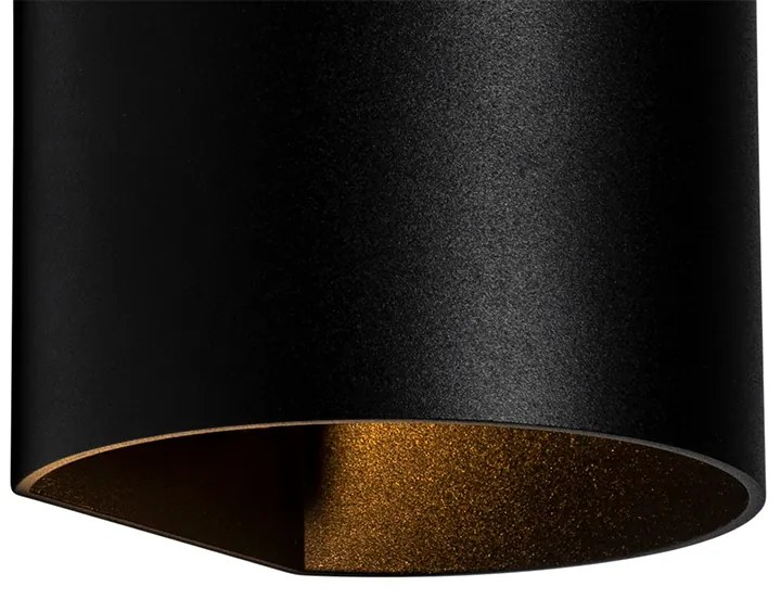 Модерна стенна лампа черна със светлинен ефект - Sabbio