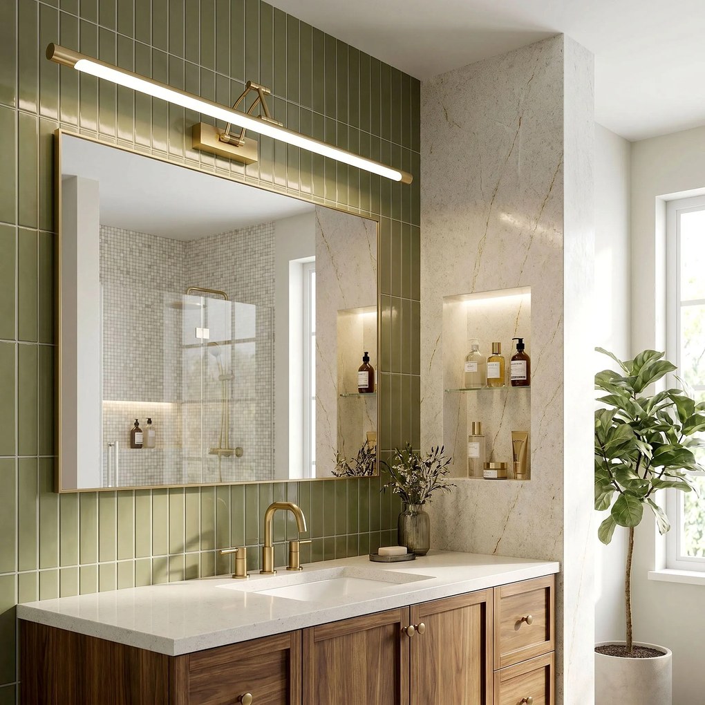 LED аплик за баня SWE024-1W 80cm Brush Gold