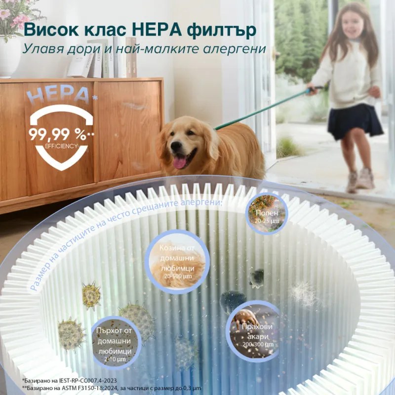 Вертикална прахосмукачка Levoit LVAC-300 LSV-V202PE-AEUR, 240W, 0.75l, Автономия до 60 мин, Турбо, Четка с LED, Черен/сив