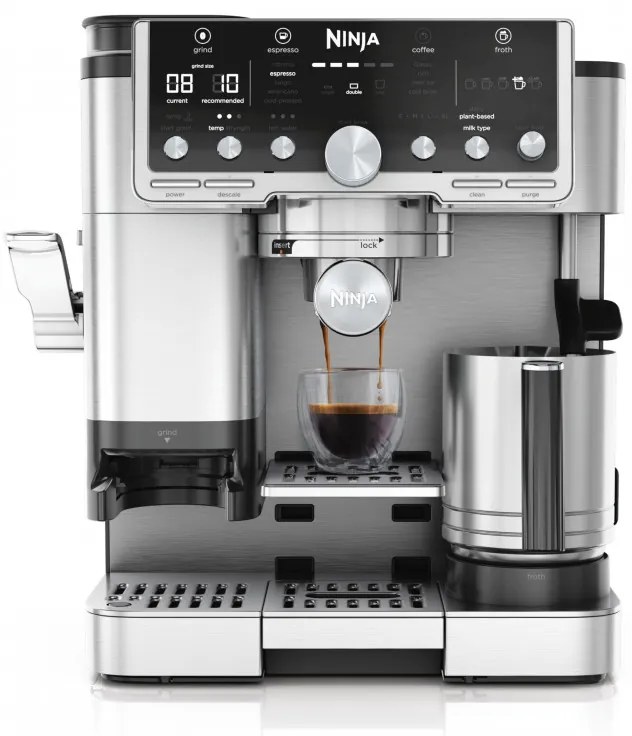 Кафеавтомат 3в1 Ninja Luxe Café Pro ES701EU, 1650W, 15 bar, 250 г, 2 л, Barista Assist, 5 настройки пяна, 9 вида еспресо, Инокс