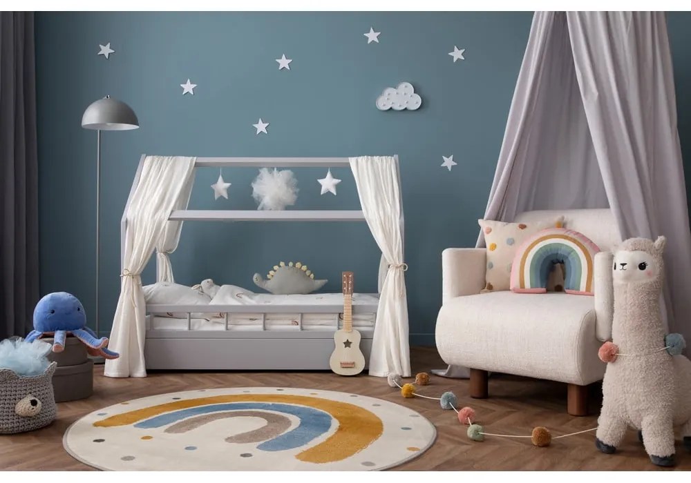 Детски килим в цвят жълта охра и слонова кост ø120 cm Joyful Gold – FD