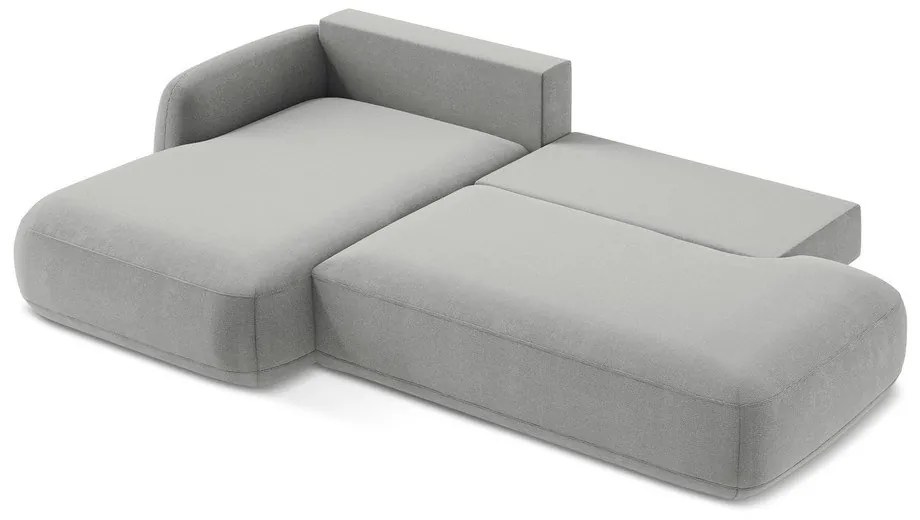 Светлосив сгъваем ъглов диван (ляв ъгъл) Hale – Makamii