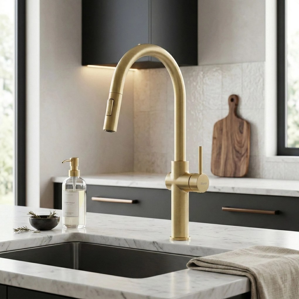 Смесител за кухня Rea Fresh High Gold Brush