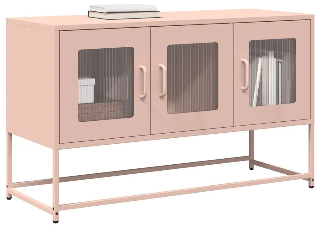 853339 vidaXL ТВ шкаф Pink 100,5x39x60,5 cm Студено валцувана стомана