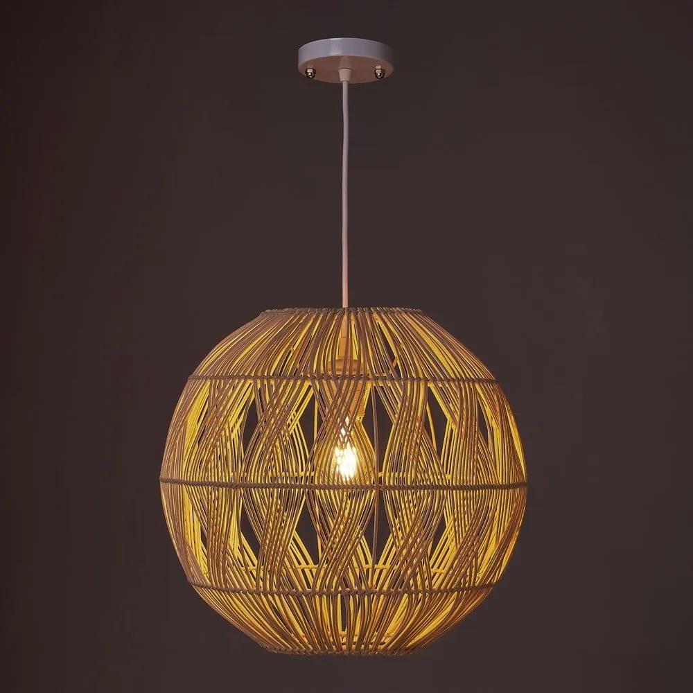 Таванна лампа от ратан в естествен цвят с абажур от ратан ø 37 cm Natural Way - Casa Selección