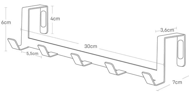 Черна метална закачалка за врата 30 cm Tower - YAMAZAKI