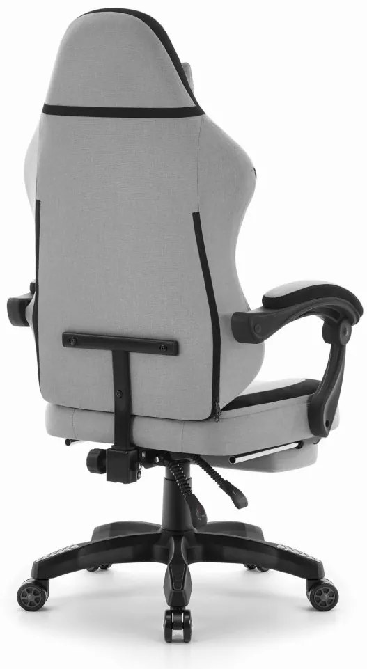 Ергономичен геймърски и офис стол HC-1016 с поставка за крака - сив