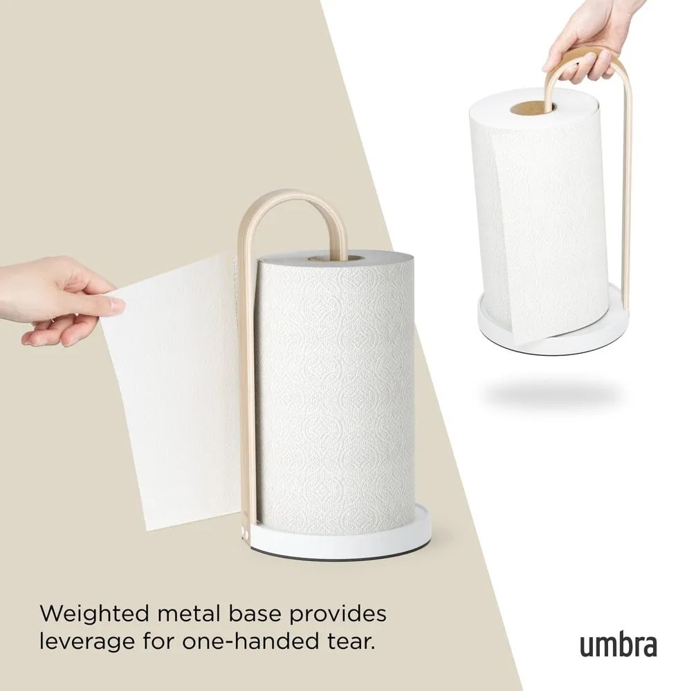 Бяла дървена поставка за хартия ø 17 cm Bellwood - Umbra