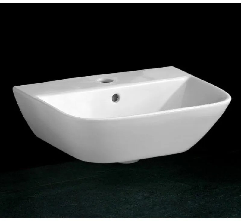 Мивка за баня ICC 4532, Inter Ceramic, стенен монтаж, с отвор за смесител, порцелан, бял, 45.3x32.6x17см