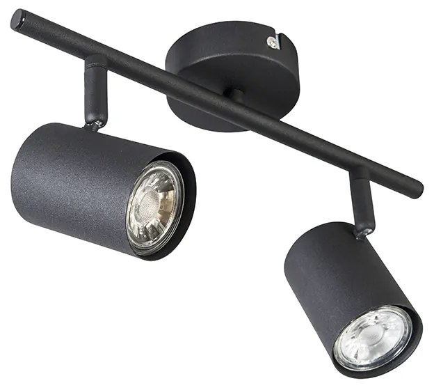 Модерен прожектор черен 2-светлина наклоняем - Jeana