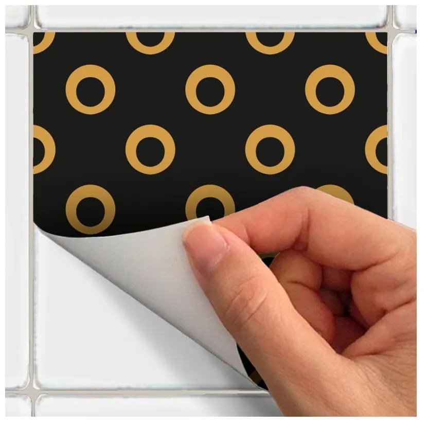 Комплект от 15 стикера за стена Стикери за стена Azulejos Tiles , 10 x 10 cm San Juan - Ambiance