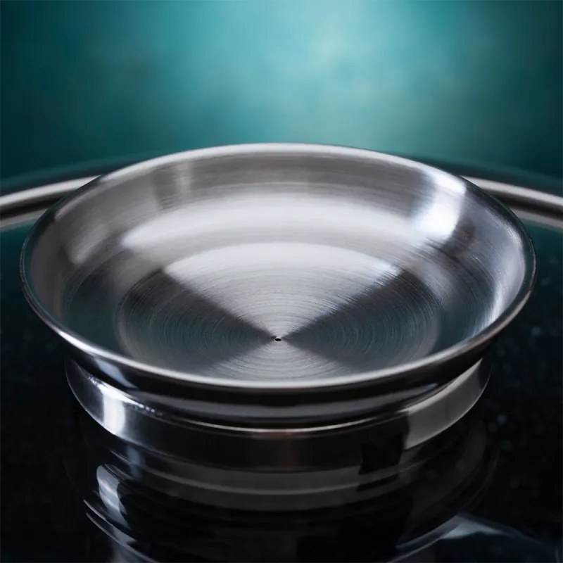 Съд за печене-ростер Oliver Voltz OV54323C28A, 28х11 см, 6.5 л, Стъклен капак, Мраморно покритие, Индукция, Черен