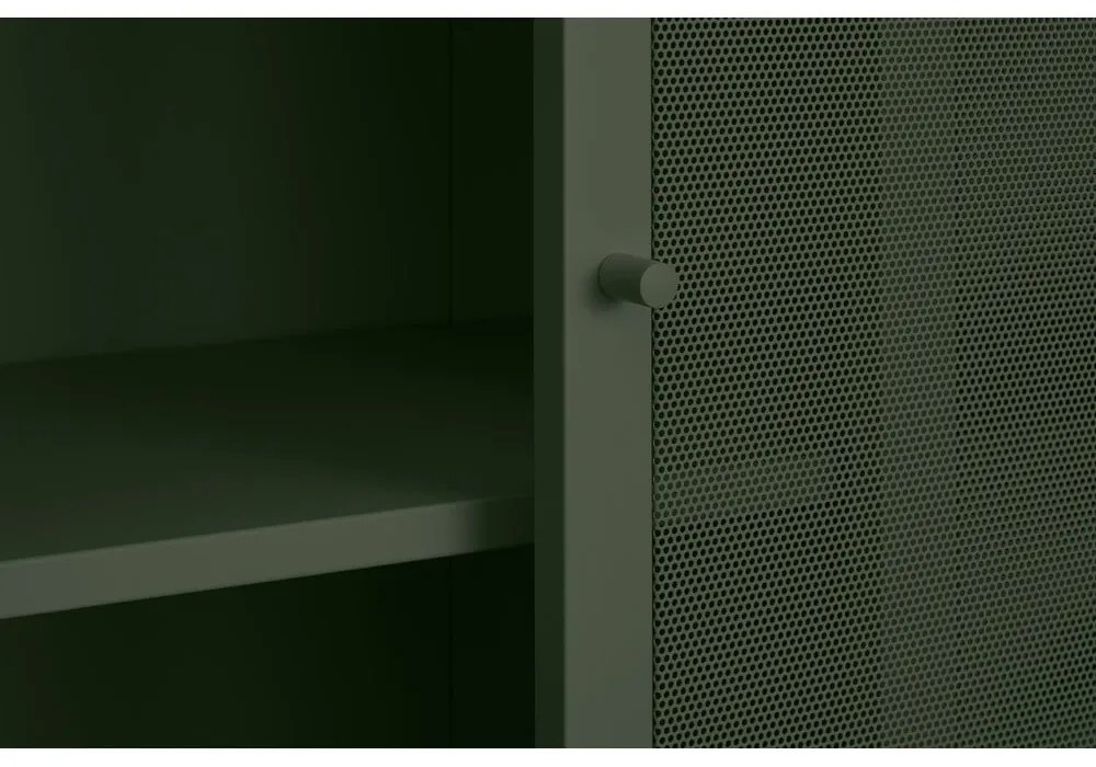 Тъмнозелено метално шкафче с плъзгащи се врати 90x180x40 cm Veep – Unique Furniture
