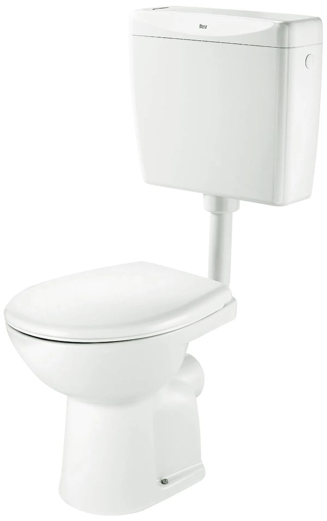 Тоалетна чиния, Roca, A34P197000, хоризонтално оттичане, със стенно пластмасово казанче и седалка и капак,