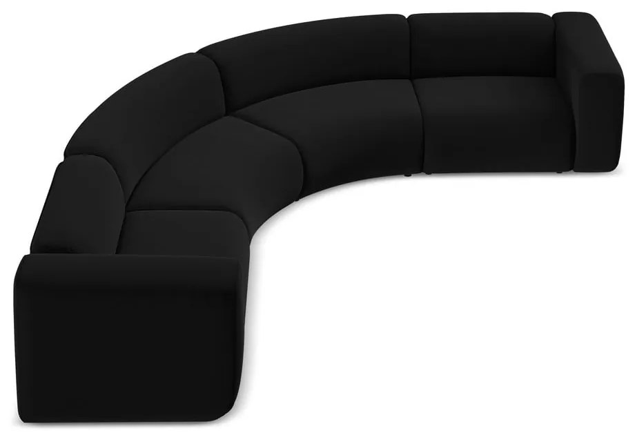 Черен кадифен ъглов диван Ekahi – Makamii