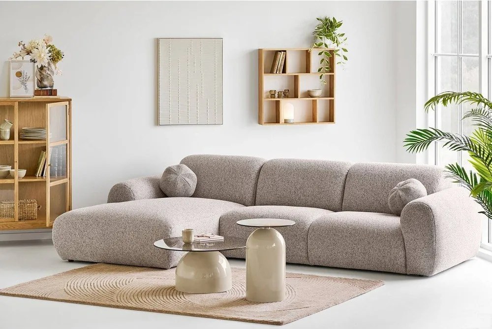 Сиво-бежов ъглов диван (ляв ъгъл) Clyde – House Nordic