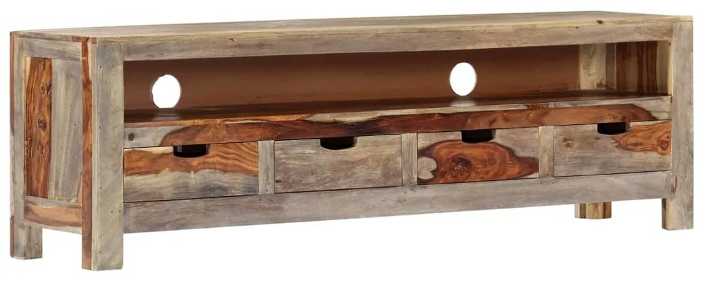 247750 vidaXL ТВ шкаф, акациево дърво масив, 130x30x40 cм