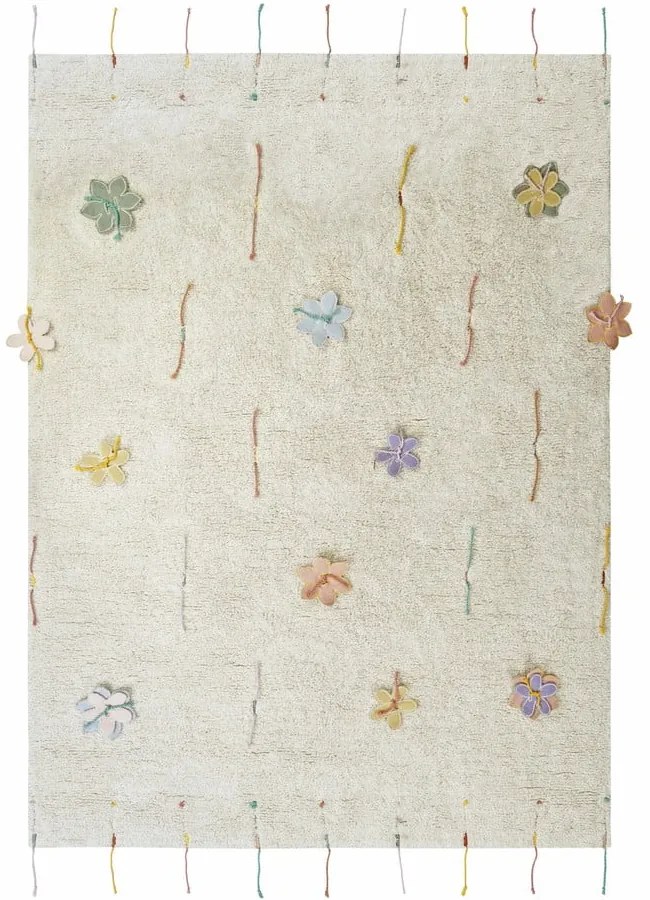 Кремаво памучно детско килимче за игра 120x160 cm Wildflowers – Lorena Canals