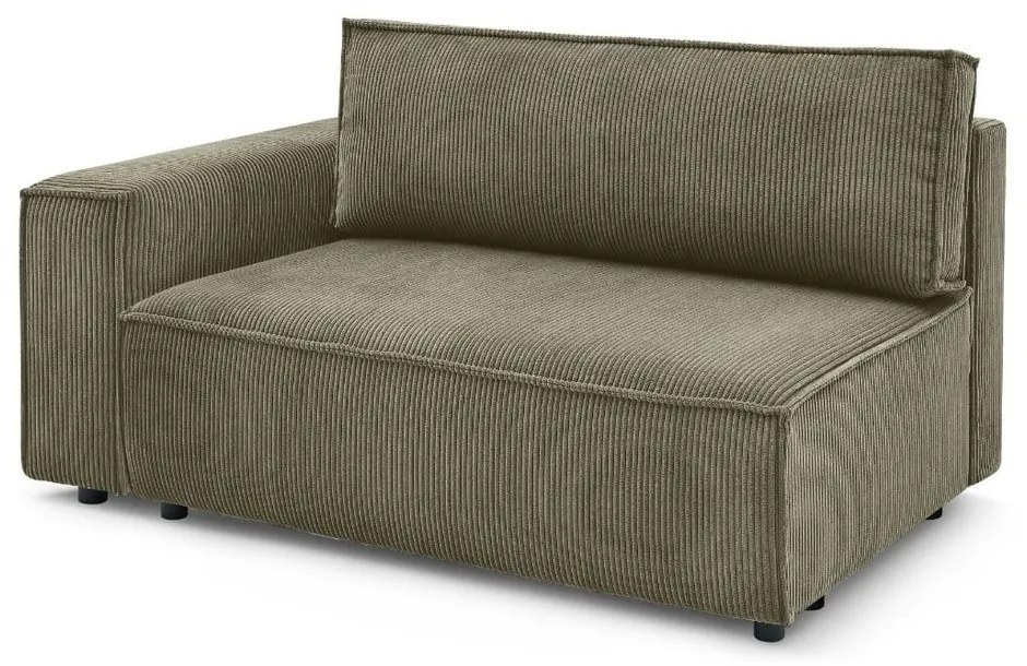 Светлозелен модул за диван от велур, ляв ъгъл Nihad modular - Bobochic Paris