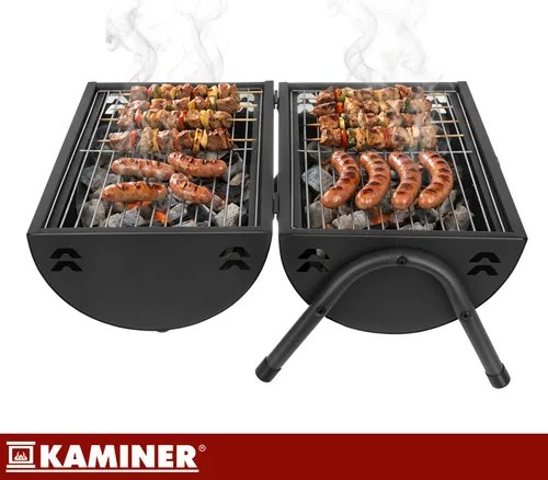 Туристическа скара на дървени въглища с капак