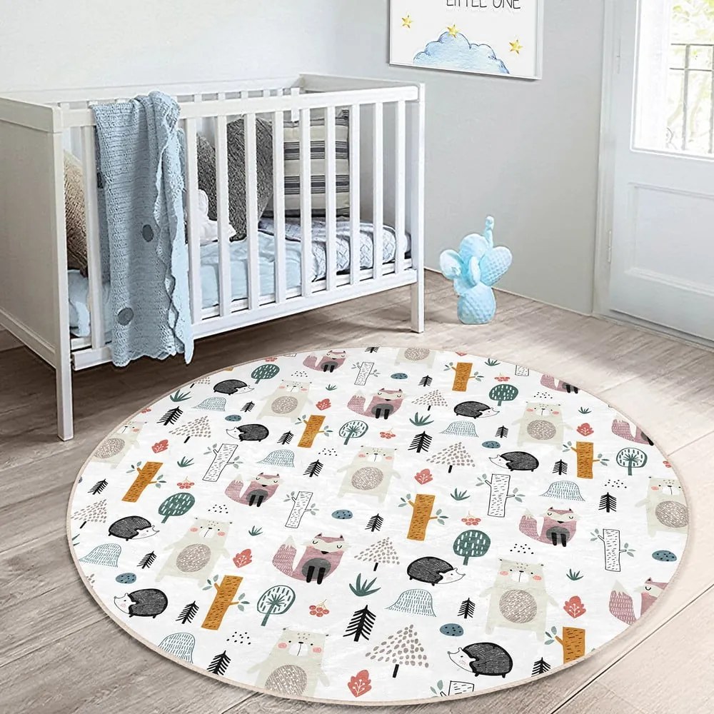 Бял детски килим ø 80 cm Comfort - Mila Home