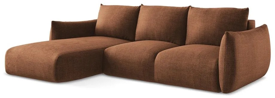 Теракотен сгъваем ъглов диван (ляв ъгъл) Leila – Makamii