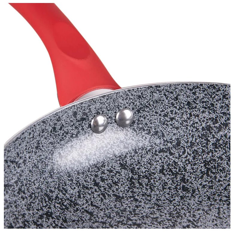 Тиган ZEPHYR Actual line ZP 1319 NM26, 26х5 см, Мраморно-керамично покритие, Индукция, Сив/червен