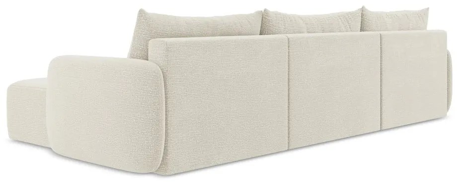 Кремав разтегателен ъглов диван с място за съхранение Kalena – Makamii