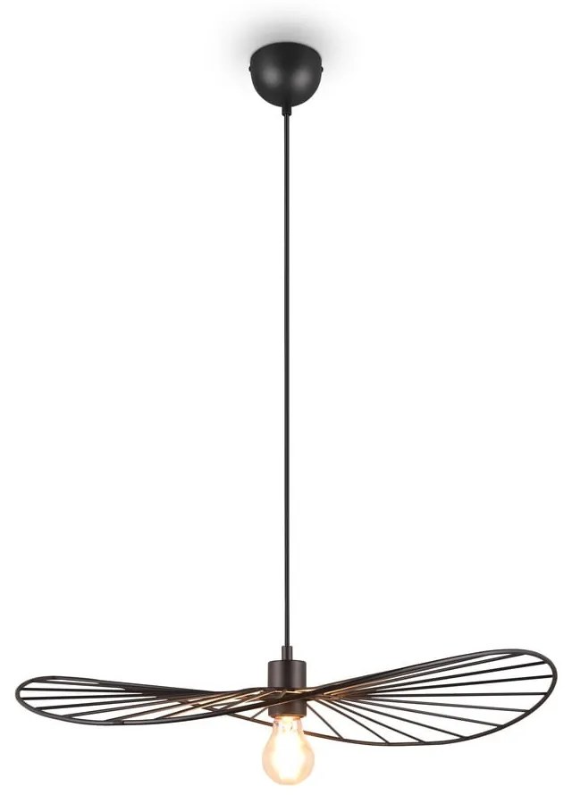 Матово черно висящо осветително тяло ø 60 cm Chapeau - Reality