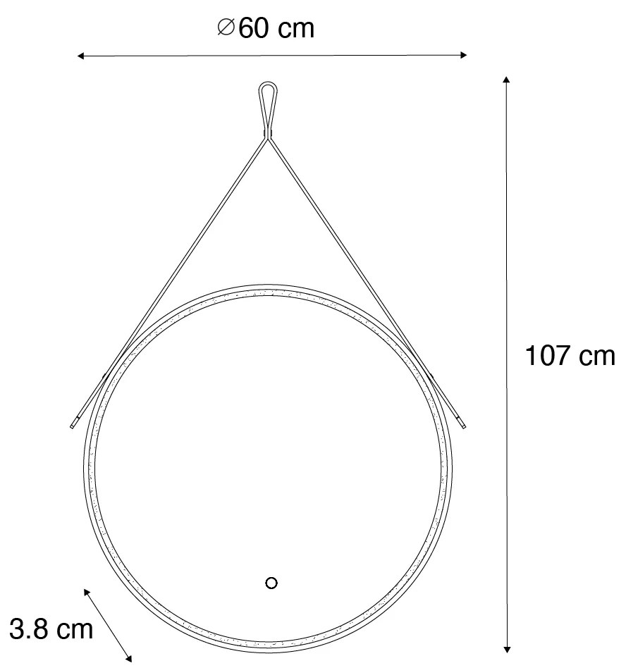 Модерно огледало за баня черно с LED и сензорен димер - Pien