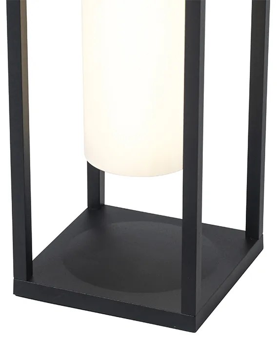 Модерна външна лампа черна с LED и димер соларен - Denlu