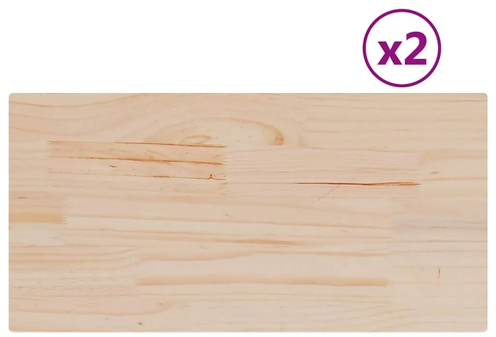 847411 vidaXL Плотове за маси, 2 бр, 60x30x1,7 см, правоъгълни, бор масив