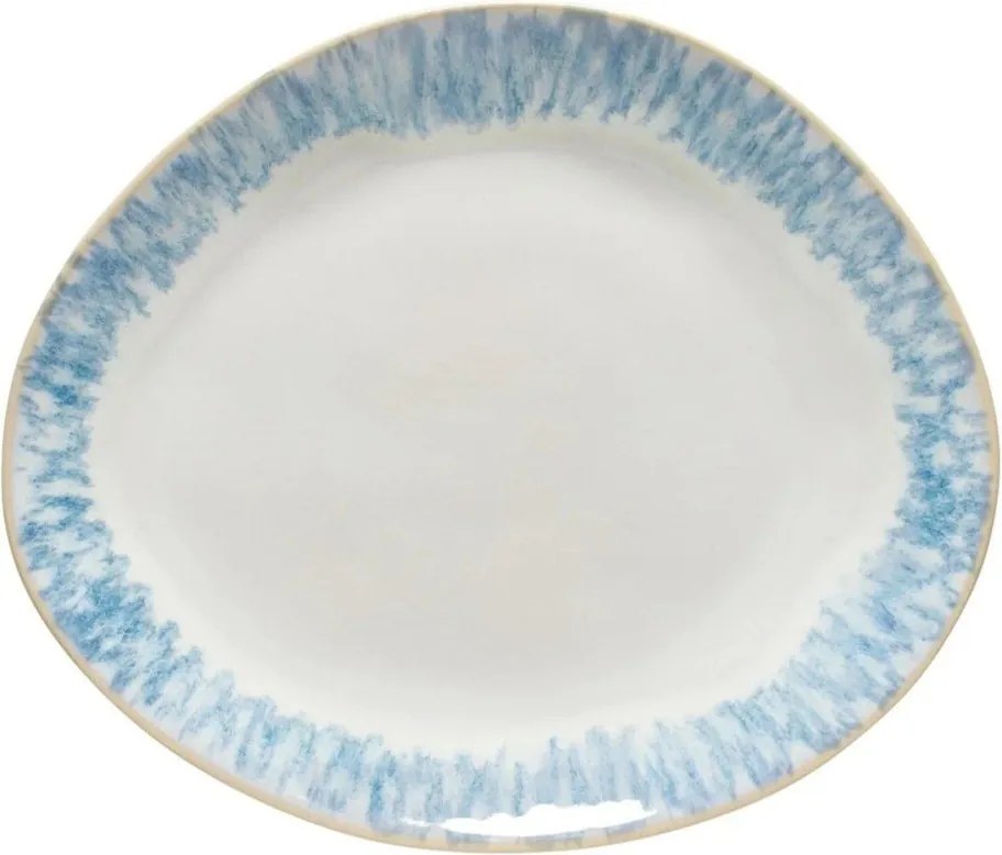 Овална чиния от бял и син фаянс , ⌀ 27 cm Brisa - Costa Nova