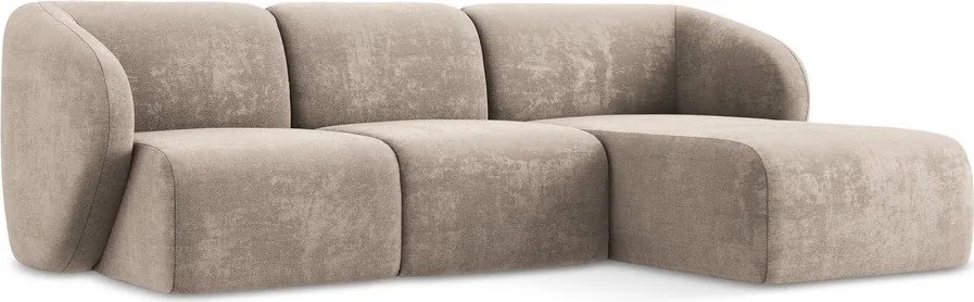 Светлокафяв шенилов ъглов диван (десен ъгъл) Lani – Makamii