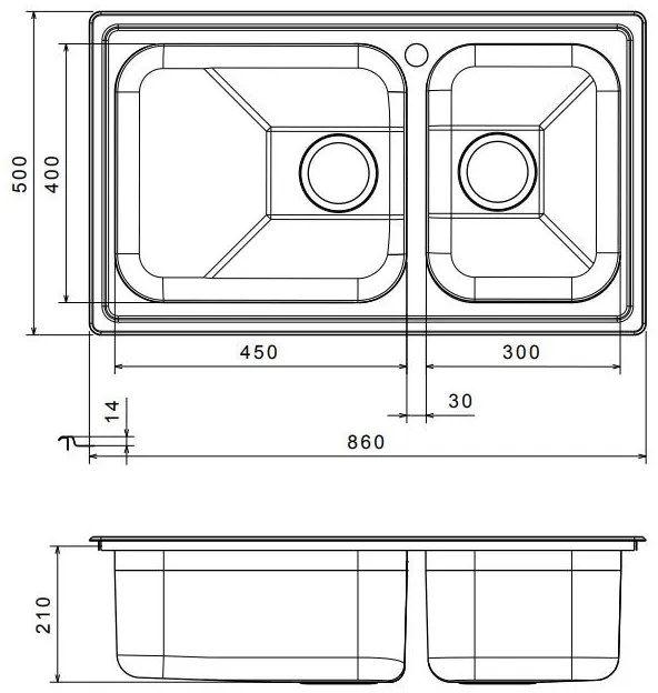 Мивка Apell Linear 8520-Текстурирана