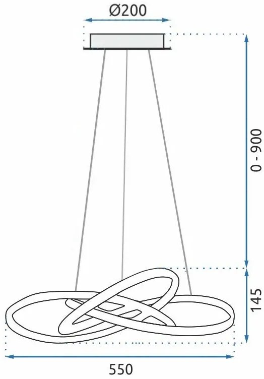 Пендел Ring LED + дистанционно управление APP393-CP Chrom