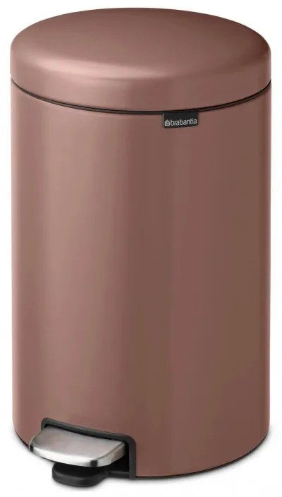 Кош за боклук с педал Brabantia NewIcon 1008849, 20 л, Плавно затваряне, Противоплъзгаща основа, Сатенено покритие, Кафяв