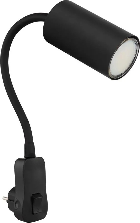 Globo 57911DPB - Стенно точково осветително тяло с щепсел ROBBY 1xGU10/35W/230V черно