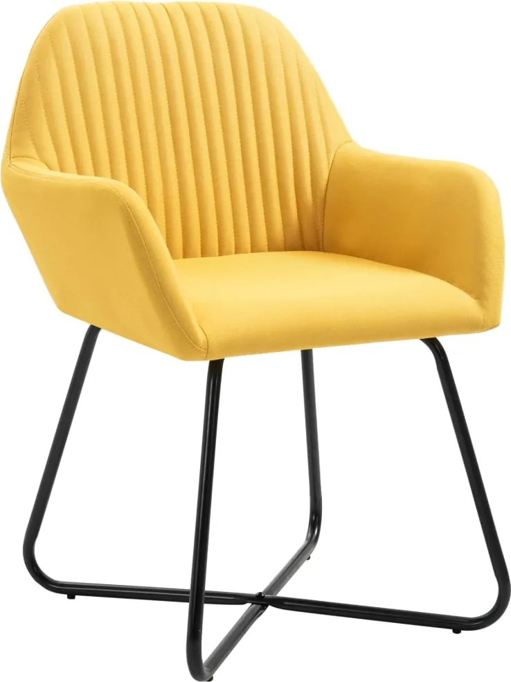 249814 vidaXL Трапезни столове, 2 бр, жълти, текстил