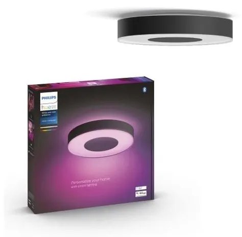 Philips-LED RGB Димируемо таванно осветително тяло Hue LED/52,5W/230V Ø 425 mm черно