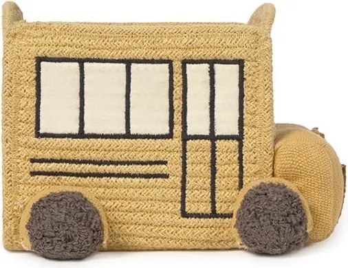 Текстилна детска кошница за играчки в цвят жълта охра 22x19x15 cm School Bus – Lorena Canals
