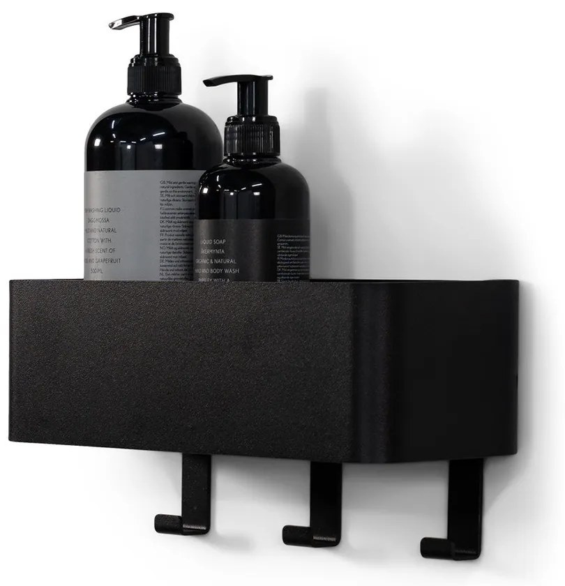 Черен стенен стоманен рафт за баня Multi - Spinder Design